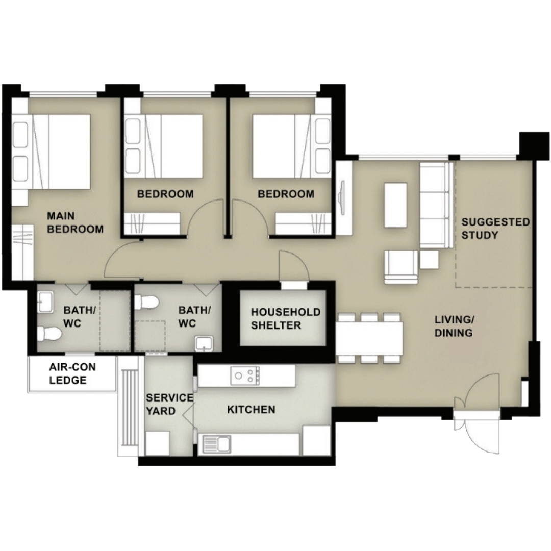 4-Room Floor Plan