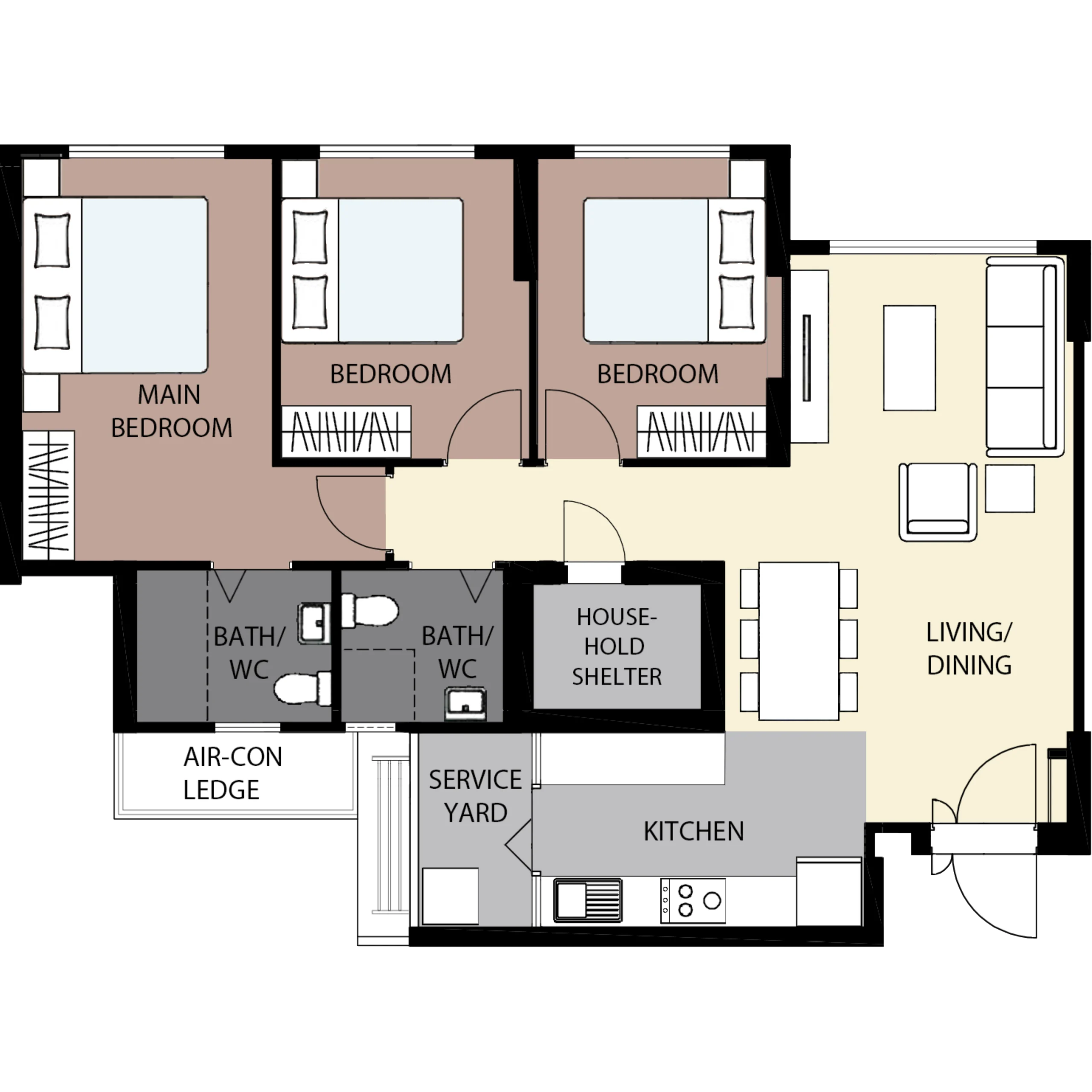 4-Room Floor Plan