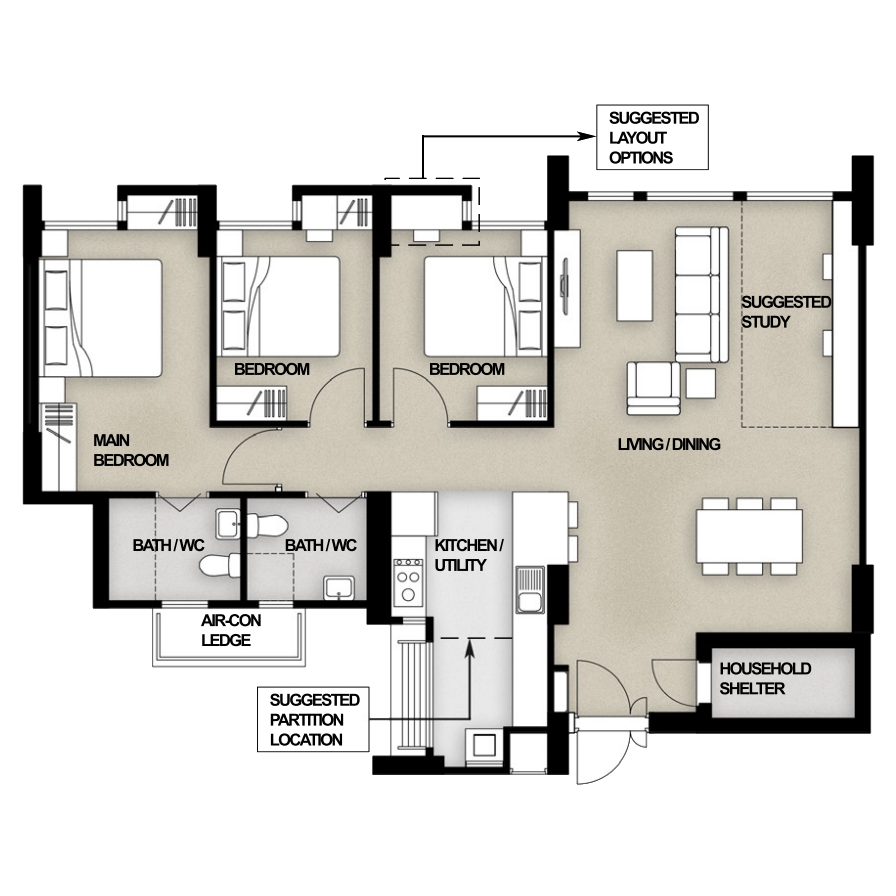 4-Room Floor Plan