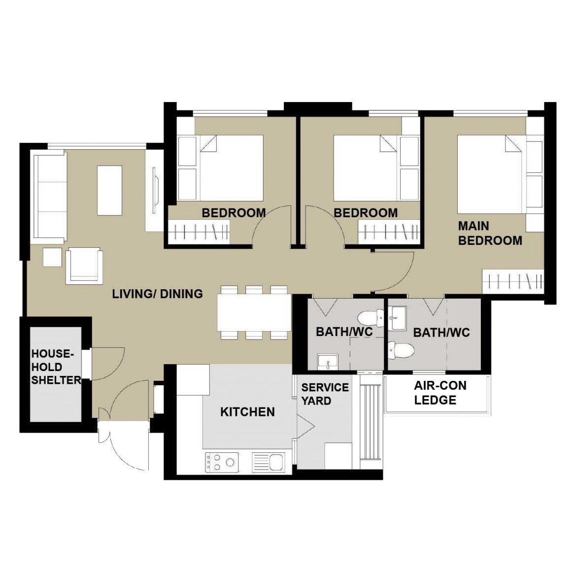 4-Room Floor Plan