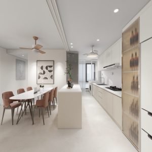 Kitchen Island with Sintered Stone  (8 feet)