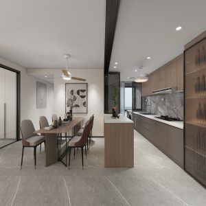 Kitchen Island with Sintered Stone  (8 feet)