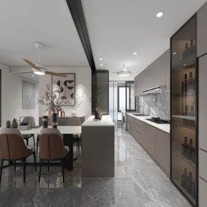 Kitchen Island with Sintered Stone  (8 feet)