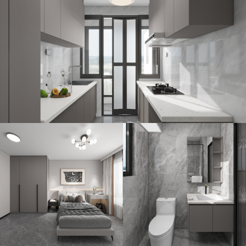 Grove Spring 5-Room Design B (Kitchen, Master Bedroom, and Bathroom Cabinets)