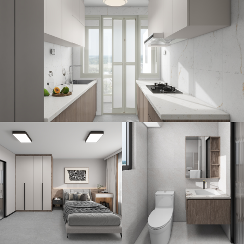 Grove Spring 5-Room Design C (Kitchen, Master Bedroom, and Bathroom Cabinets)
