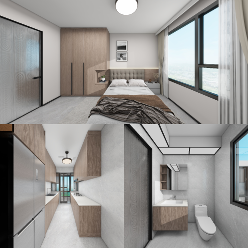 Grove Spring 4-Room Design A (Kitchen, Master Bedroom, and Bathroom Cabinets)