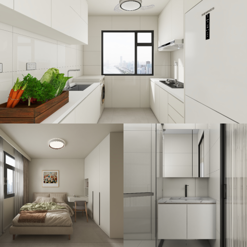 Punggol Point Cove 2-Room Design A (Kitchen, Master Bedroom, and Bathroom Cabinets)
