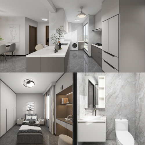 Tengah Parc Clover 5-Room Design C (Kitchen, Master Bedroom, and Bathroom Cabinets)