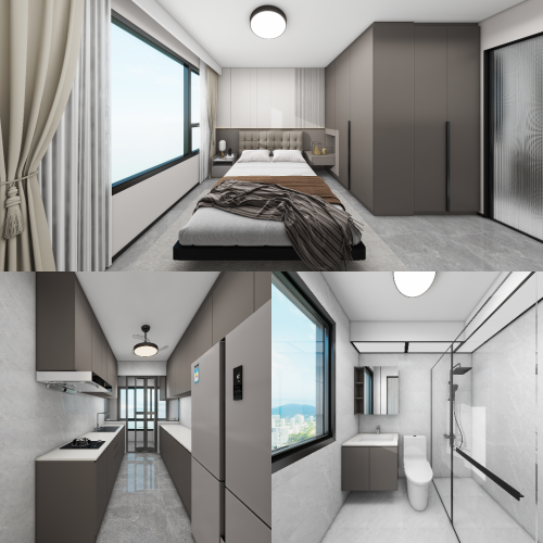 Tengah Parc Glen 4-Room Design C (Kitchen, Master Bedroom, and Bathroom Cabinets)