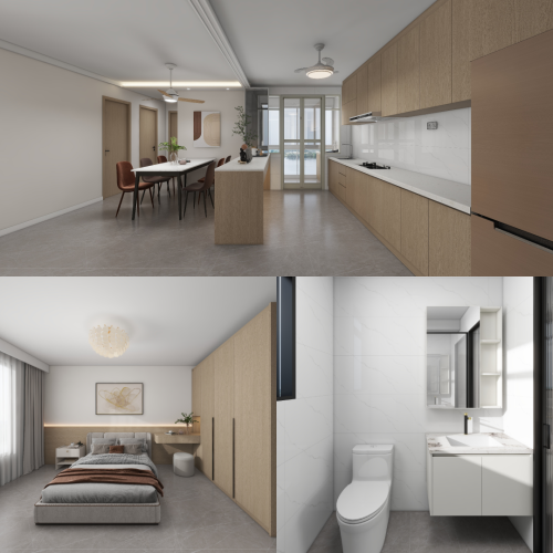 Bartley Beacon 5-Room Design B (Kitchen, Master Bedroom, and Bathroom Cabinets)