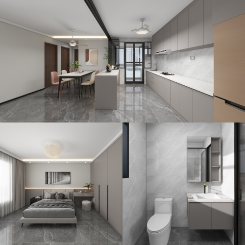 Bartley Beacon 5-Room Design C (Kitchen, Master Bedroom, and Bathroom Cabinets)