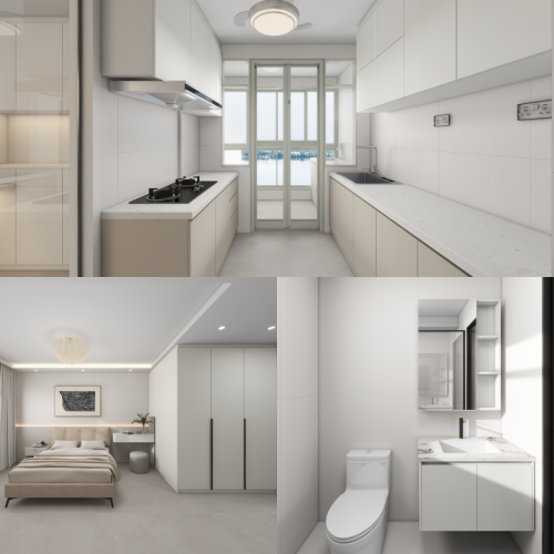 Hougang Citrine 5-Room Design A (Kitchen, Master Bedroom, and Bathroom Cabinets)