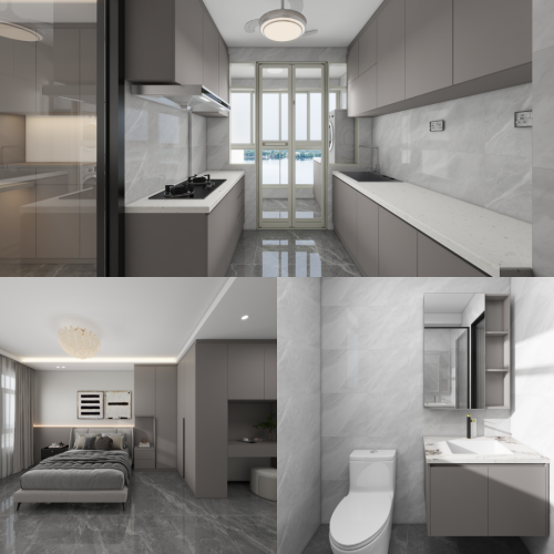 Hougang Citrine 5-Room Design C (Kitchen, Master Bedroom, and Bathroom Cabinets)