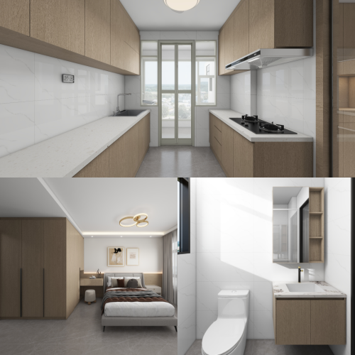 Hougang Citrine  4-Room Design B (Kitchen, Master Bedroom, and Bathroom Cabinets)
