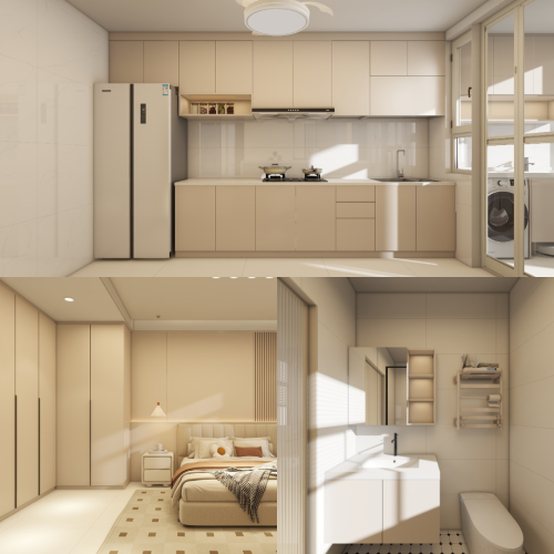 Tampines Green Opal 5-Room Design A (Kitchen, Master Bedroom, and Bathroom Cabinets)