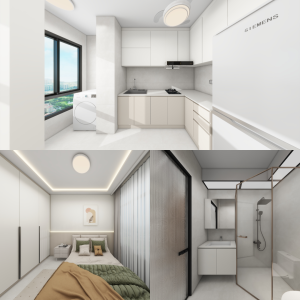 Toa Payoh Ridge 2-Room Design A (Kitchen, Master Bedroom, and Bathroom Cabinets)