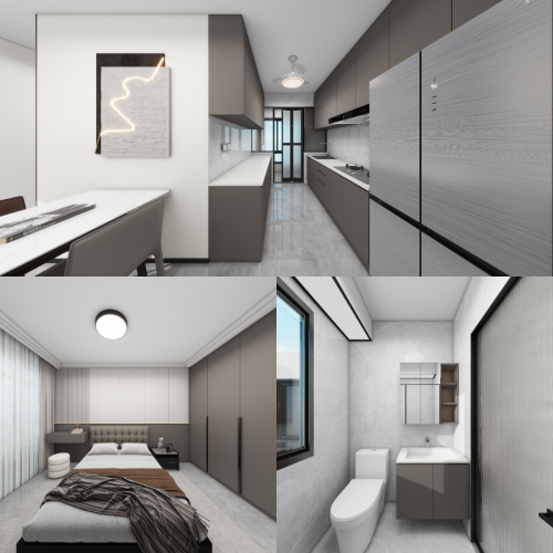 Toa Payoh Ridge 4-Room Area 2 Design C (Kitchen, Master Bedroom, and Bathroom Cabinets)