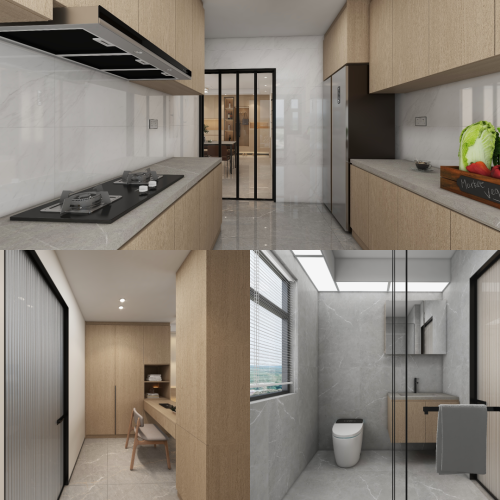 Yishun Boardwalk 5-Room Design B (Kitchen, Master Bedroom, and Bathroom Cabinets)