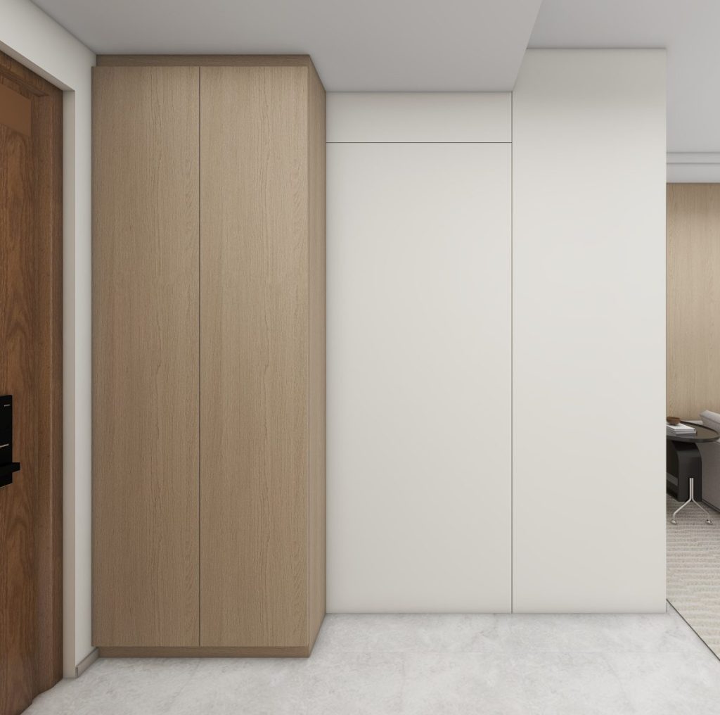 Foyer Full Height Shoes Cabinet and Bomb Shelter Door (6 feet)