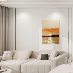 Living sofa behind Feature Wall