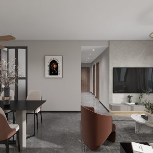 Living Suspended Tv Console & Feature Wall (7 feet)
