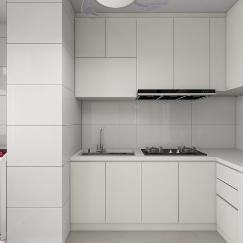 Tampines Green Emerald 2-Room Design A (Kitchen, Master Bedroom, and Bathroom Cabinets)
