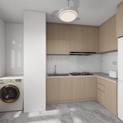Tampines Green Emerald 2-Room Design B (Kitchen, Master Bedroom, and Bathroom Cabinets)