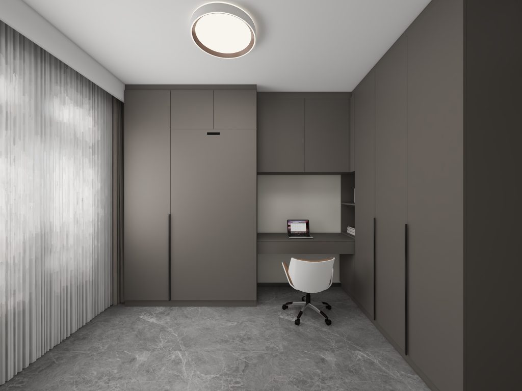 Bedroom 2 Space Saving Beds with Casement Wardrobe with Open Shelves (15.5 feet)