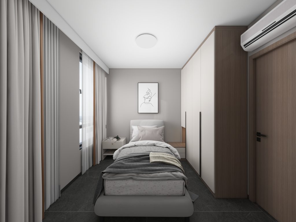 Bedroom 1 Casement Wardrobe with Side Table (6 feet)