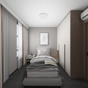 Bedroom 1 Casement Wardrobe with Side Table (6 feet)