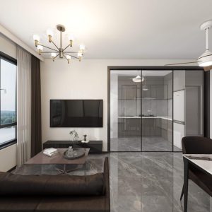 Kitchen Aluminium Frame Sliding Glass Door