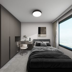 Bedroom 1 Casement Wardrobe with Study Table (8 feet)