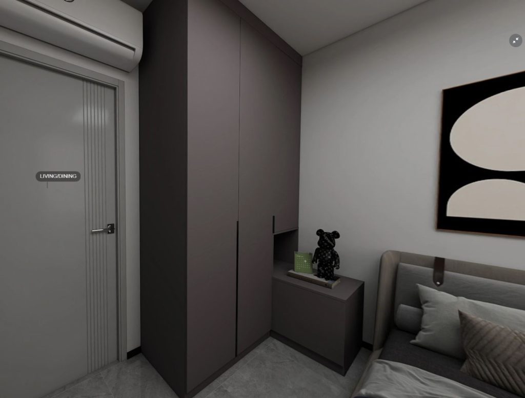 Bedroom 1 Casement Wardrobe with sideTable (5 feet)