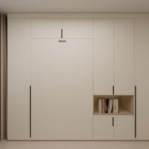 Bedroom 2 Space Saving Beds with Casement Wardrobe with Open Shelves  (11.5  feet)