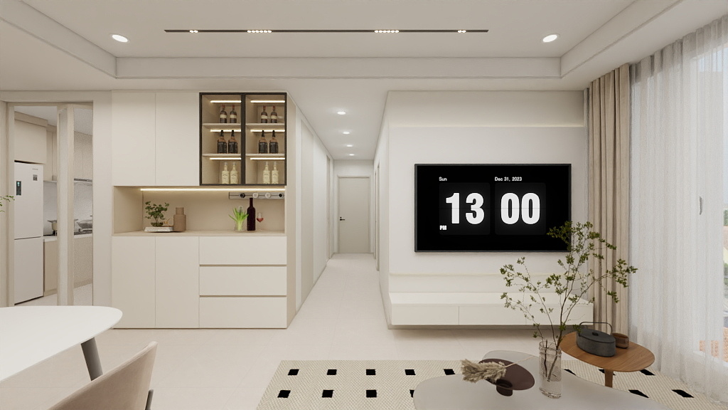 Dining Cabinet  with Glass Door (6 feet)