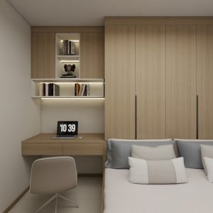 Bedroom 1 bedTatami Platform Bed with Casement Wardrobe (16 feet)