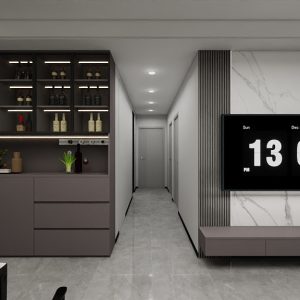 Living Suspended Tv Console & Feature Wall  (6 feet)