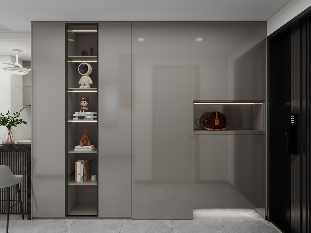 Foyer Full Height Shoes Cabinet and Bomb Shelver Door (10 feet)