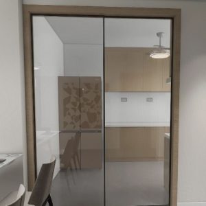 Kitchen Entrance Aluminium Frame Silding Door (6 feet)