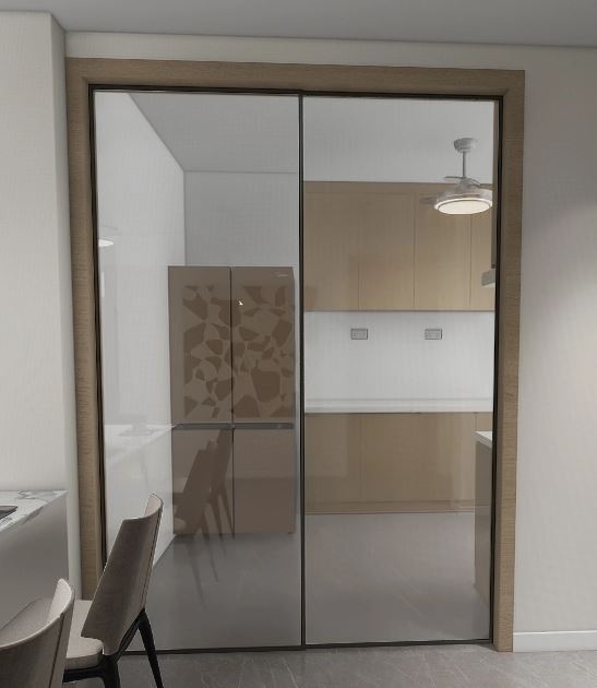Kitchen Entrance Aluminium Frame Silding Door (6 feet)