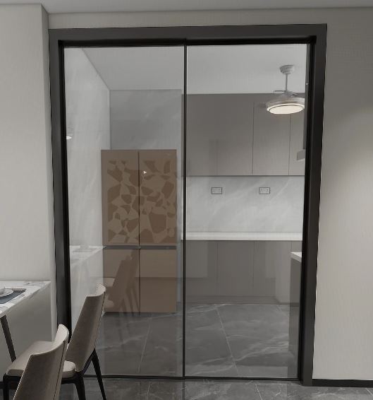 Kitchen Entrance Aluminium Frame Silding Door (6 feet)