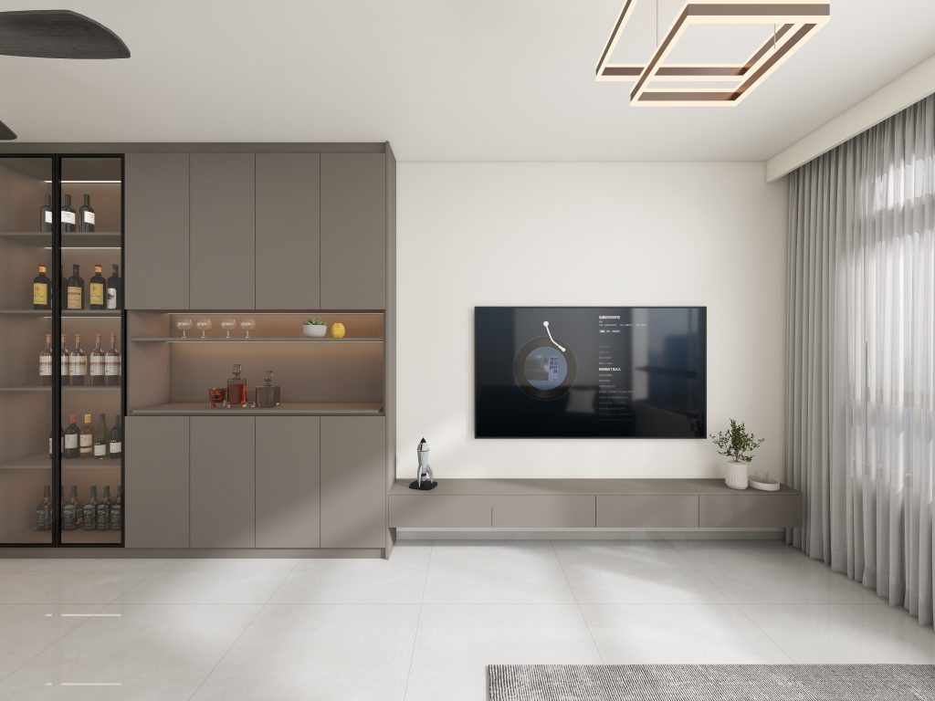 Living Suspended Tv Console & Feature Wall  (8.5 feet)