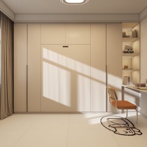 Bedroom 2 Space Saving Beds with Casement Wardrobe with Study Table (11.5  feet)