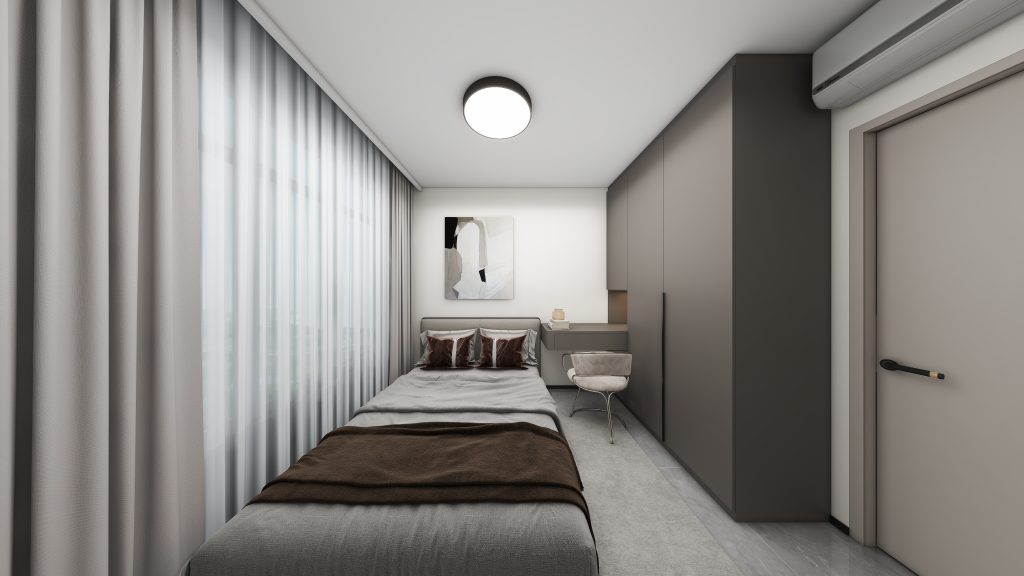 Bedroom 1 Casement Wardrobe with Study Table (11.5 feet)