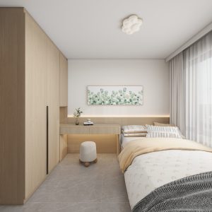Bedroom 1 Casement Wardrobe with Dressing Table (9 feet)