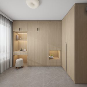 Bedroom 2 Space Saving Beds with Casement Wardrobe with Open Shelves (14.5 feet)