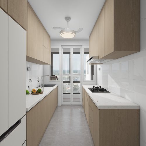 Yishun Boardwalk 4-Room Design B (Kitchen, Master Bedroom, and Bathroom Cabinets)