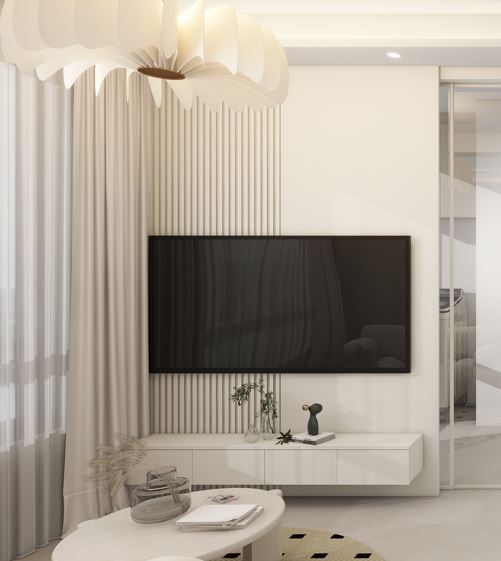 Living Suspended Tv Console & Feature Wall (5 feet)