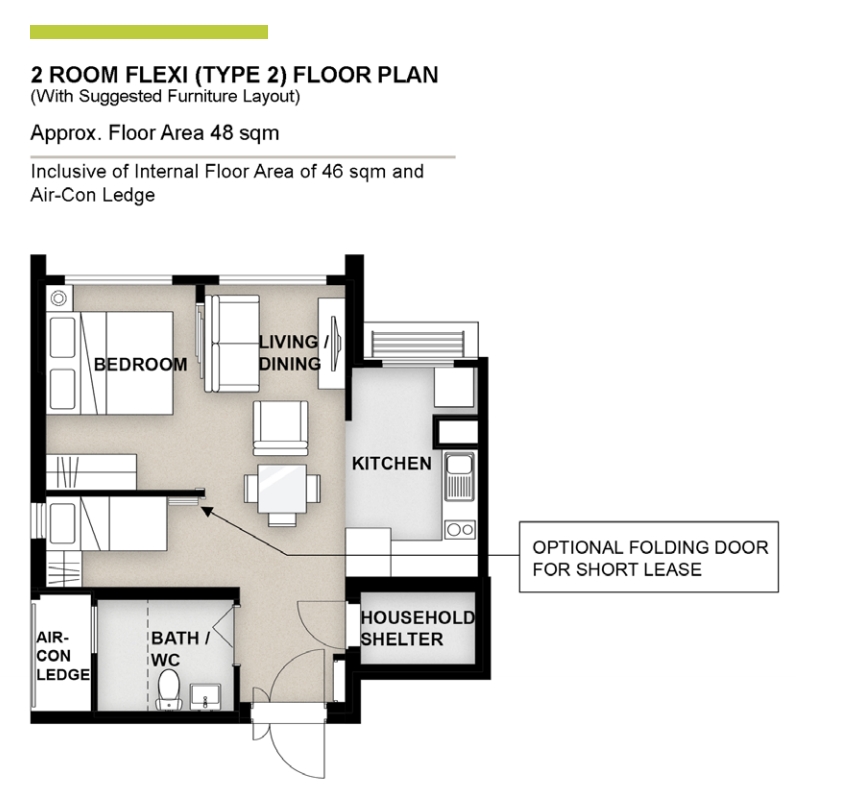 Woodlands Woodgrove Ascent 2-Room Design A (Kitchen, Master Bedroom, and Bathroom Cabinets)