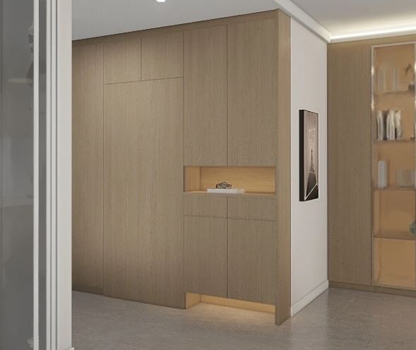 Foyer Full Height Shoes Cabinet and Bomb Shelver Door (9 feet)
